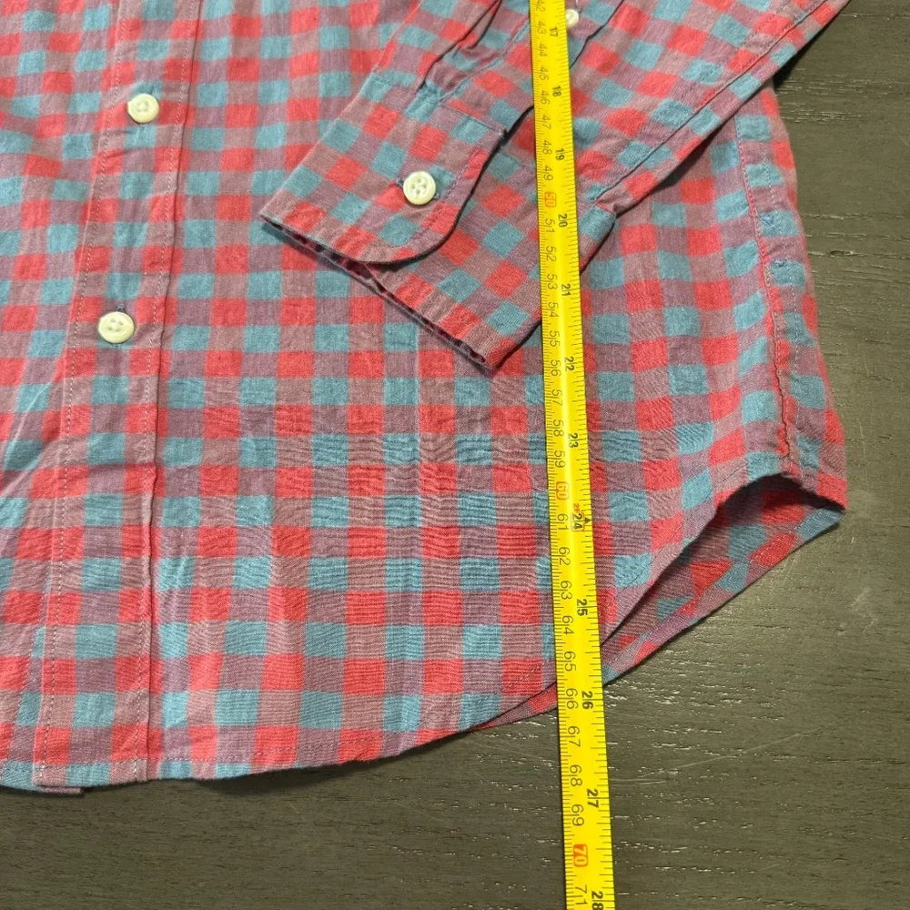 J Crew Men Organic Cotton Stretch Secret Wash Button Down Seashore Red Shirt XS‎